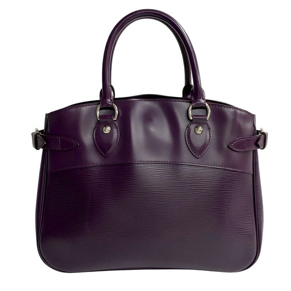 LOUIS VUITTON Purple Leather Tote Bag - Picture 1 of 9